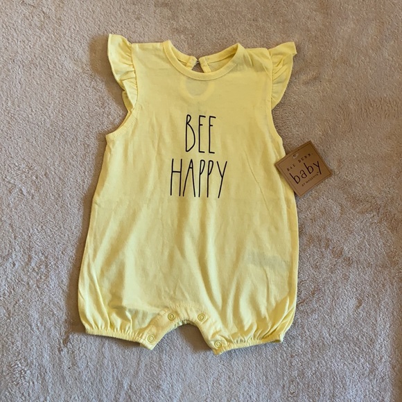 Rae Dunn BEE HAPPY Baby Rompers Size 3-6 Months - Picture 2 of 7